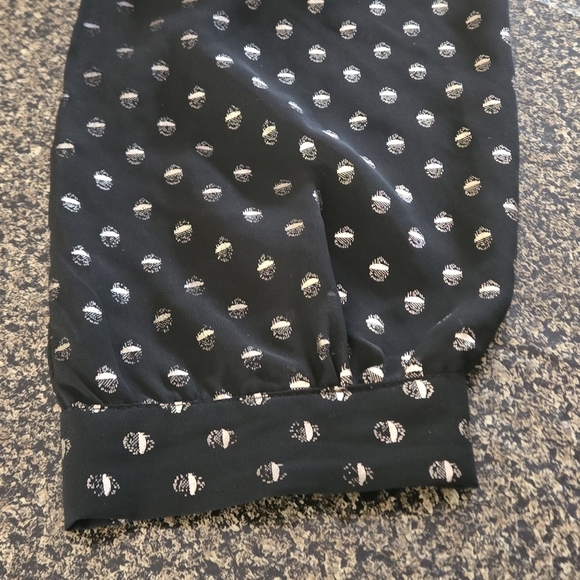 Glam Dollz Blown Away Top Black Silver Polka Dot Sheer Women's Top size XL - Picture 9 of 14